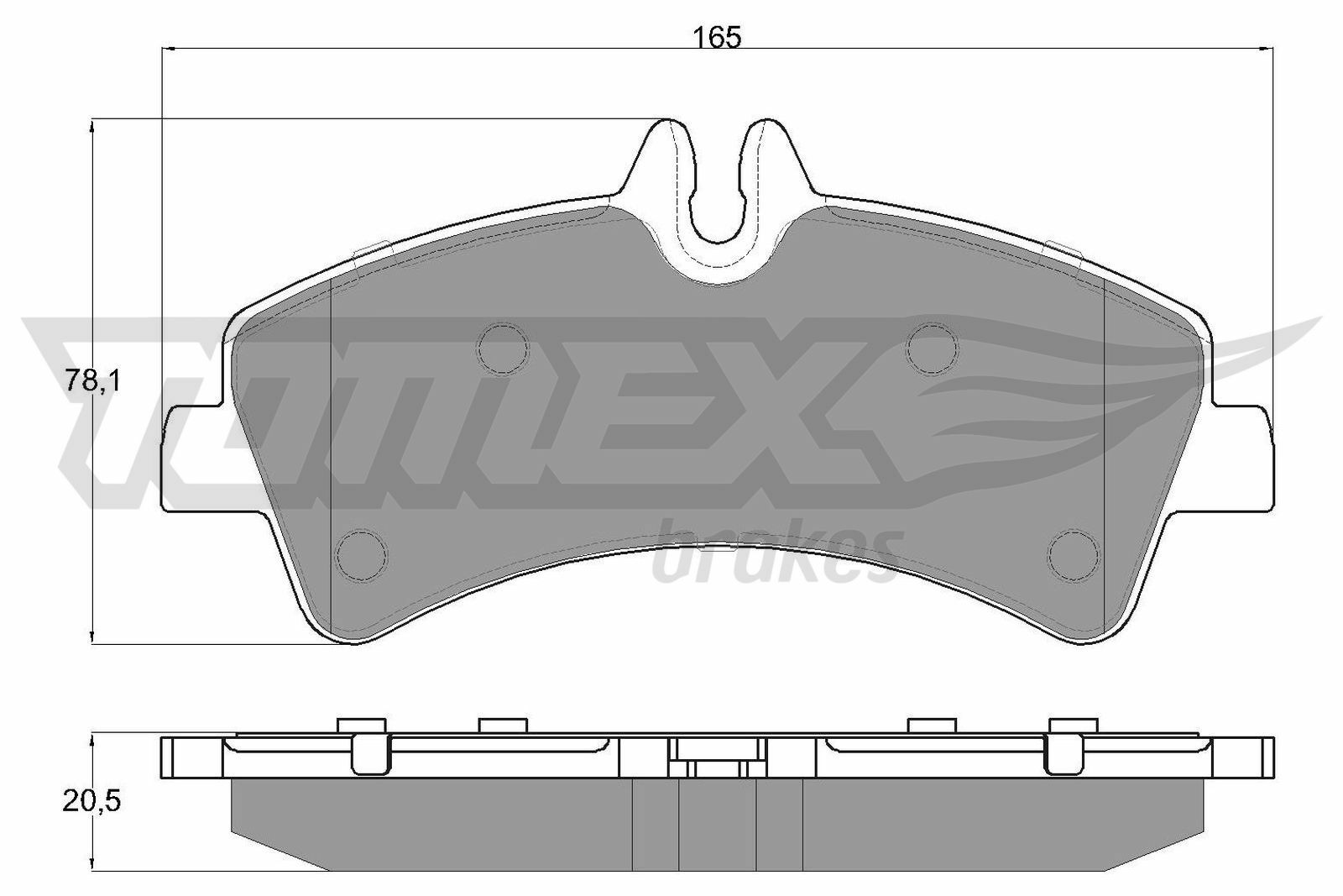 Sada brzdových destiček, kotoučová brzda TOMEX Brakes